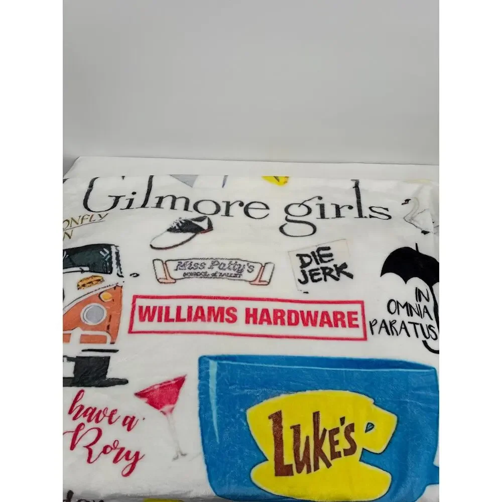 Gilmore Girls Luke's Diner Dragonfly Inn Cozy Book Stack Throw Blanket